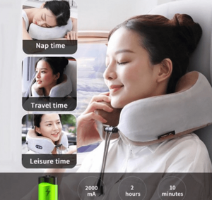 Almohada de espuma viscoelástica en forma de U portátil para el hogar para viajes en coche vértebras cervicales eléctricas y masajeador de cuello comodidad de hombro de enfoque - Product Image 4