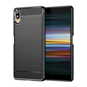 Meilleure vente pour <span class=keywords><strong>Sony</strong></span> Xperia <span class=keywords><strong>XZ3</strong></span> Coque arrière souple pour téléphone portable Coque en silicone brossé en fibre de carbone TPU - Product Image 6