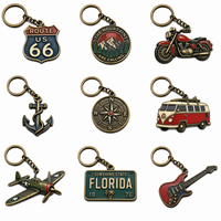 Llavero de Metal al por Mayor, Estilo Vintage, Bronce Antiguo, Brújula, para Motocicleta, Camper, Van, con Logotipo Personalizado, Colgante para Bolsa