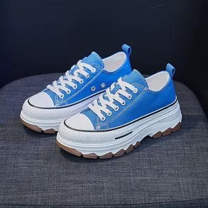 Chaussures pour femmes <span class=keywords><strong>JOYTIME</strong></span>, petites chaussures de marche en toile blanche, bande élastique, semelle intermédiaire en caoutchouc épais, respirantes, décontractées, toutes saisons, printemps - Product Image 4