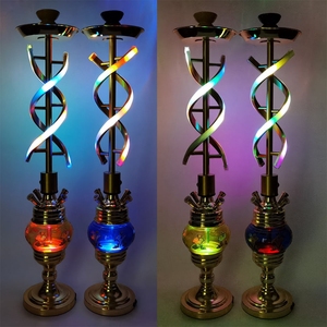 Nuevo juego de cachimba personalizado de aleación de aluminio de estilo árabe de alta calidad con luz - Product Image 6