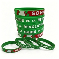 Bracelet en silicone souple écologique, bracelet en caoutchouc vert et rouge, créez votre propre logo, bracelet en silicone pour cadeaux promotionnels
