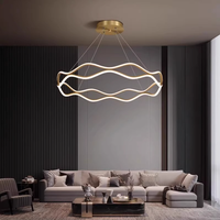Décoration d'intérieur post-moderne, luminaire suspendu LED circulaire, salon, salle à manger, lustres LED simples et luxueux