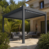 Pergola en aluminium Jiake avec toit à lames orientables, abri bioclimatique étanche pour projets de villas, jardins et terrasses
