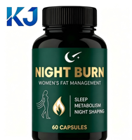Capsules liquides orales végétaliennes Night Burn pour femmes |   Complément alimentaire pour la gestion de la graisse (60 gélules) pour le sommeil, le métabolisme et la silhouette nocturne