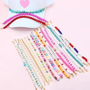 Chapeau de camionneur perlé en vrac d'été fait à la main chaînes bijoux accessoires de chaîne décoratifs pour chapeau - Product Image 1