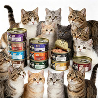 Nourriture humide pour chat en conserve individuelle, sans additif, saveur poulet et poisson, hydratante, collation pour animaux de compagnie, usine OEM