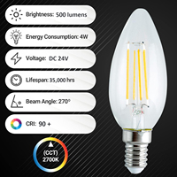 Ampoules intelligentes Benory 24V RA90 Loxone PWM dimmables A60 A19 C35 4W 6W 2700K 3000K 4000K E27 E14 Knx Dali Filament Edison LED