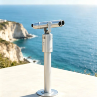 Binoculares de Alta Potencia para Observación en Sitios Turísticos, con Código QR, Telescopio de Observación para Visitas a Zonas Panorámicas