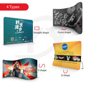 展示会カスタムロゴプリントテンションファブリック背景スタンドストレッチトレードショーイベント写真バックドロップテンションファブリックディスプレイ - Product Image 6