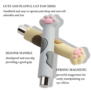 Vente chaude en gros Outil magnétique en métal pour ongles - Conception griffe de chat Aimant puissant Brosse double tête pour salon <span class=keywords><strong>Manucure</strong></span> œil de chat 3D - Product Image 3