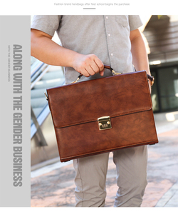 Sacoche <span class=keywords><strong>pour</strong></span> <span class=keywords><strong>ordinateur</strong></span> portable en cuir véritable PU, sacoche de transport <span class=keywords><strong>pour</strong></span> hommes et femmes - Product Image 2