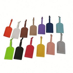 Etiqueta de equipaje de cuero PU suave al por mayor con soporte metálico para tarjetas de embarque y pasaportes, personalizable con logotipo y patrón de letras - Product Image 4