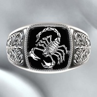 2024 nouvelles bagues de doigt pour hommes en relief Scorpion créatif anneaux de bijoux d'anniversaire scorpion toxique