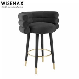 Uxury-muebles de salón para restaurante, taburete de <span class=keywords><strong>bar</strong></span> de tela de terciopelo con marco de metal para cocina y <span class=keywords><strong>bar</strong></span> - Product Image 4