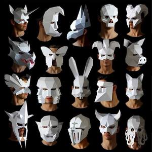 Venta al por mayor de papel 3D <span class=keywords><strong>Origami</strong></span> para adultos Máscara de Halloween - Product Image 1