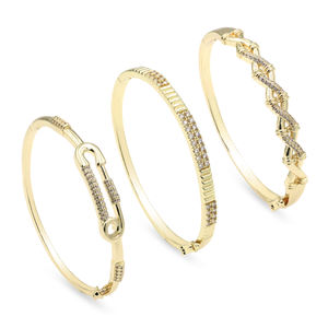 Ultimo 18K oro placcato in ottone gioielli <span class=keywords><strong>U</strong></span> a forma di ferro di cavallo fibbia zircone braccialetto alla moda per le donne bracciale - Product Image 5