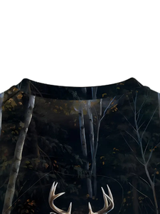 T-Shirt da uomo con stampa di <span class=keywords><strong>cervo</strong></span> 3D con stampa di <span class=keywords><strong>cervo</strong></span> t-Shirt da uomo estive Casual a girocollo maglietta da uomo in poliestere - Product Image 5