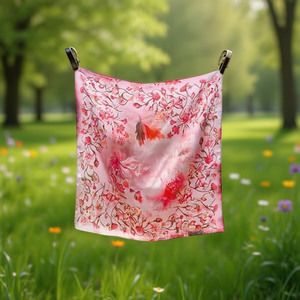 Foulard quadrato piccolo con motivo floreale 70x70cm per donna, accessorio moda - Product Image 2