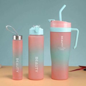 Juego de Botellas de Agua de Plástico 3 en 1, Vaso de 40 oz, Tapa Antiderrames, Pajita, Asa, para Gimnasio, Deportes, Bebida Directa, Ecológico, Apto para Lavavajillas - Product Image 3