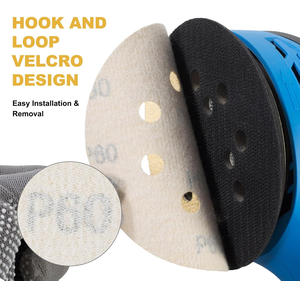 En Stock 500 Unidades Discos de Lijado Dorados de 5 Pulgadas (125mm) con Velcro Tipo H, Grano 40-320 para Lijadora Orbital, para Madera, Metal y Plástico - Product Image 4