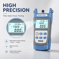 Compteur de puissance optique rechargeable, testeur de perte de fibre optique haute précision (-70~+6dBm), avec batterie et sacoche, 1 unité