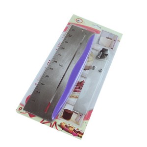Alat Dekorasi Kue Kualitas Tinggi Ekstra Besar Stainless Steel Kue Pengikis Halus Sisir Pisau Kue Icing Halus - Product Image 3