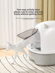 अतिरिक्त बड़े गंध-पृथक बिल्ली कूड़े बॉक्स अर्ध-संलग्न ड्रॉअर-प्रकार के स्पलैश-प्रूफ डिजाइन किली आपूर्ति टिकाऊ प्लास्टिक बनाया गया - Product Image 6