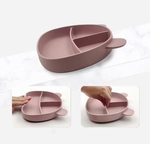 Assiette de nourriture pour bébé avec assiette en silicone de dessin animé à ventouse intégrée, vaisselle anti-chute et anti-brûlure pour bébé - Product Image 2