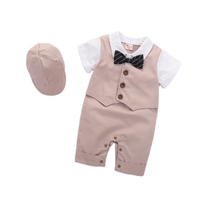 Combinaison de smoking à capuche en coton pour garçons, vêtements formels pour tout-petits, ensemble de vêtements pour bébé, <span class=keywords><strong>costume</strong></span> de mariage, 6-18 <span class=keywords><strong>mois</strong></span> - Product Image 3