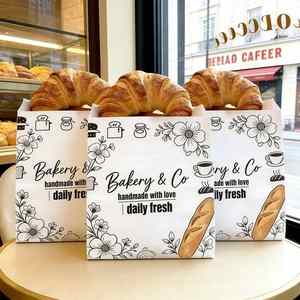 Custom Food-grade Oil-proof Paper <b>Bags</b> with logo for Takeout Bread Cookie <b>Bags</b> for Restaurant Grilled Cookies and Croissant - Product Image 1