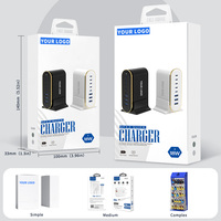 Chargeur universel TKT 140W GaN LED à 8 ports, station de charge de bureau, chargeur mural ABS, prise US, téléphone, ordinateur portable, type complet EU
