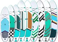 Planche de paddle gonflable avec pagaie, pompe, sac à dos, pont en EVA antidérapant imitation teck, rangement élastique, kit complet