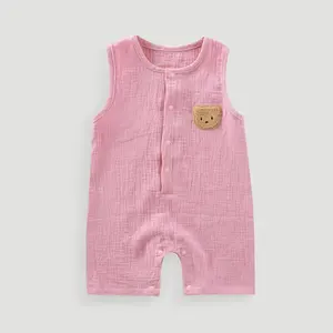 Tutina Estiva Senza Maniche per Neonati 0-2 Anni, Pigiama con Orsetto Carino per Bambini e Bambine - Product Image 1