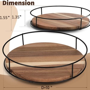 Bandeja Giratoria de Cocina Akira de Madera de Acacia, 2 Niveles, para Condimentos, Color Natural, para Uso en la Cocina - Product Image 2