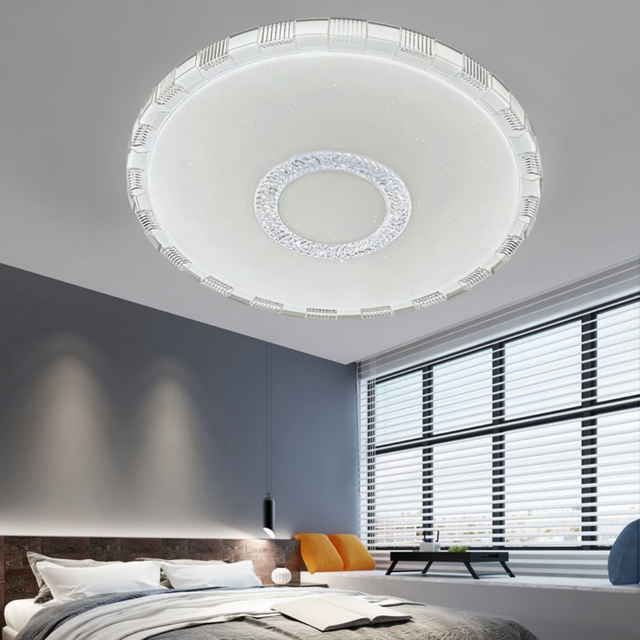 Flush Mount Ceiling Light 24W 36W IP20 AC Certified White Dimmable 3000K/4000K/6500K Iron Luxury Crystal Modern LED Bedroom