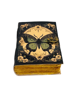 Carnet Grimoire en Cuir Papillon Fait Main, Style Vintage, Gaufré, avec Pages Blanches pour Écriture, Dessin, Esquisse et Notes - Product Image 6