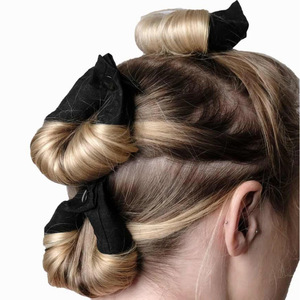 Ensemble de rouleaux à cheveux sans chaleur, 6 pièces, outil de coiffage en mousse à fermeture à pression pour un coiffage à grandes vagues, noir - Product Image 2