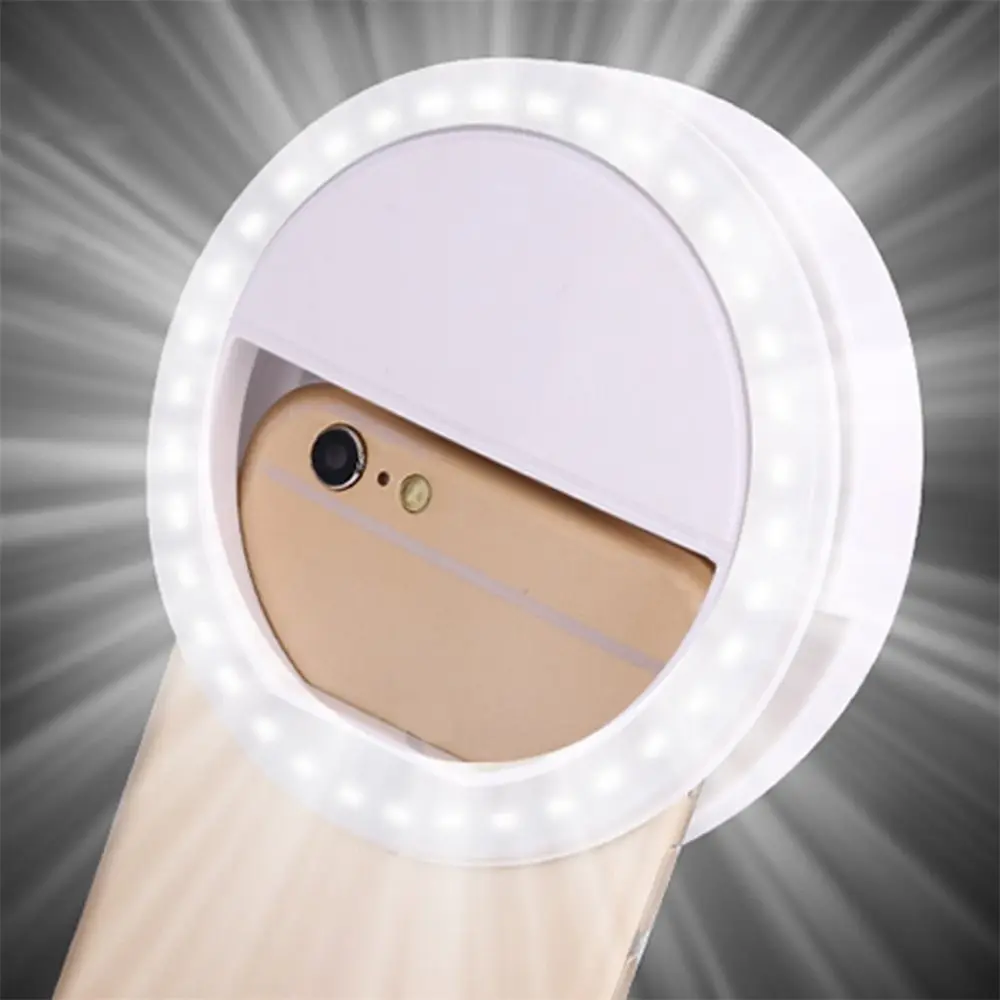 Led Portable Flash Selfie Ring Light Camera Clip-on Mobile Phone Led Selfie Ring Light Video Night Enhancing Led Selfie Lights