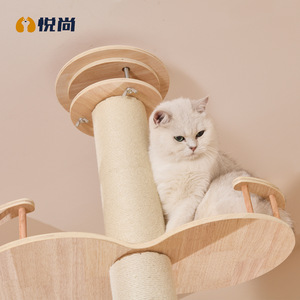 <b>Cat</b> <b>Tree</b> Solid <b>Wood</b> Multi Level With Scratcher For <b>Cats</b> - Product Image 2
