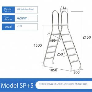 Escalera para Piscina de Acero Inoxidable 304/316 de Doble Cara, Pre-Ensamblada, Antideslizante y de Fácil Instalación, Precio al por Mayor - Product Image 5