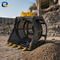 Godet de criblage QS pour excavatrice, séparation de la terre, du sol et du gravier, attache rotative (pour excavatrices de 5 à 50 tonnes, garantie 1 an)