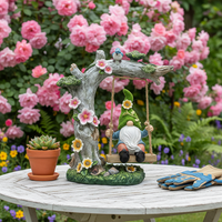 Sculpture de gnome en résine personnalisée faite à la main, 10 cm, thème forêt antique, pour intérieur/extérieur, décoration de jardin féerique, souvenir pour la maison