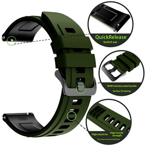 Bracelet de montre Upro New Style pour Suunto 9peak pour Huawei Watch GT6 22mm Bracelet de montre en silicone bicolore sport - Product Image 3