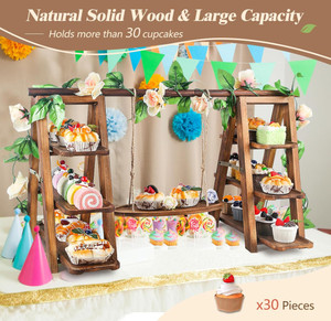 Thiết kế mới có thể gập lại phục vụ Platter khay Đảng hiển thị thực phẩm Set 3 Tier cupcake đứng - Product Image 3