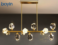 Lustre italien post-moderne, luxe minimaliste, long, pour restaurant, bar, salon, chambre à coucher, en cristal