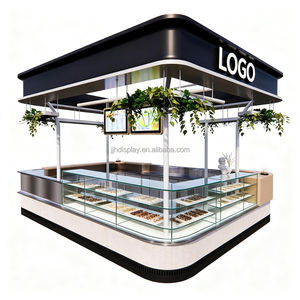 Muebles de madera personalizados, tienda de panadería de cristal, escaparate de exhibición, cafetería de mármol, Mostrador de Bar, quiosco de café de funcionamiento automático a la venta - Product Image 2