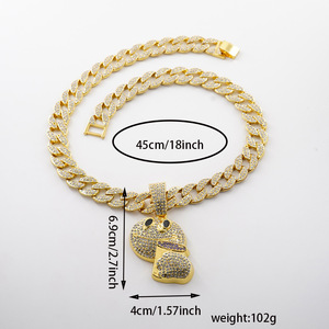 Selección Transfronteriza de Accesorios para Collares Masculinos con un Colgante de Estilo Hip-Hop Ligeramente Adornado con Circonitas - Product Image 2