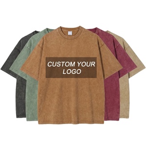 T-shirts Homme en Coton Lourd 100% Lavé à l'Acide TKAN1144D – Vente en Gros OEM/ODM – Vintage, Vierge, Oversize, Streetwear, Sport - Product Image 1