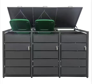 Large Capacity Garden Triple Door Galvanized Steel Garbage <strong>Bin</strong> <strong>Cover</strong> Box Customize Rubbish <strong>Bin</strong> <strong>Cover</strong> - Product Image 4